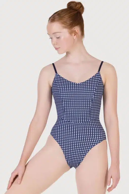 Georgie Gingham Leotard - Navy - ADULT