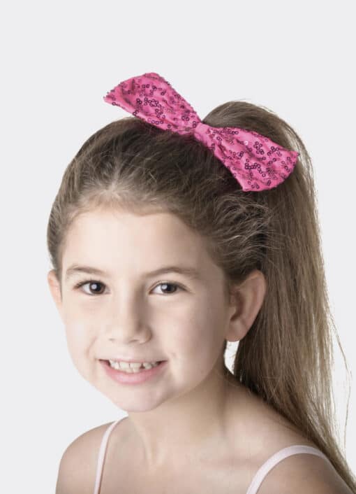 Sequin Bow - Hot Pink - SMALL