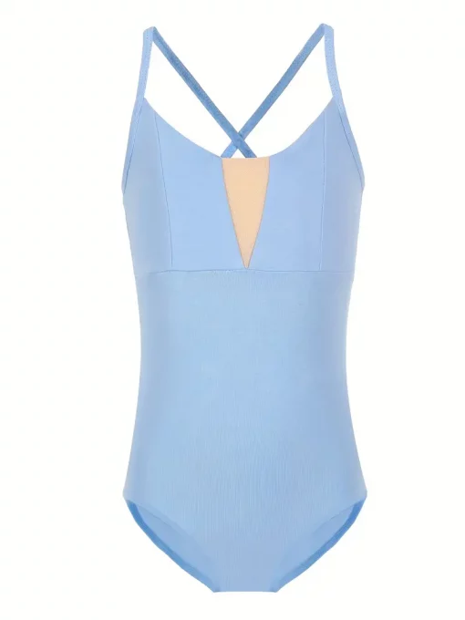 Cross Back Ballet Leotard - Baby Blue
