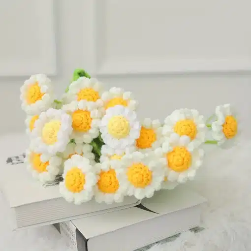 Crochet Short Stem Daisy Flowers - Image 2