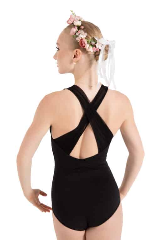 Chamomile Cross Back Leotard - Black - CHILD - Image 2
