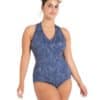 Chamomile Cross Back Leotard - Dusty Blue Floral - CHILD