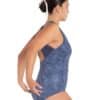 Chamomile Cross Back Leotard - Dusty Blue Floral - CHILD - Image 3