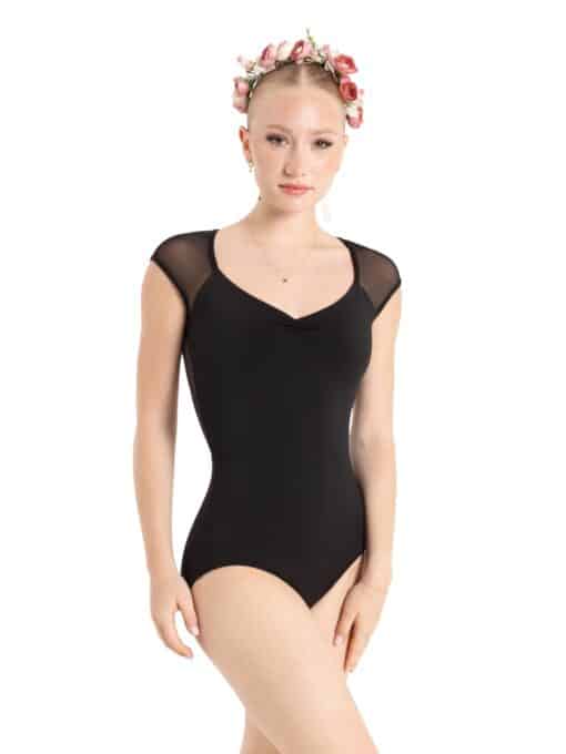 Daisy Cap Sleeve Leotard - Black - CHILD