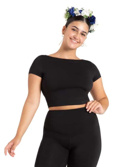 Clover Crop Top - Black - CHILD