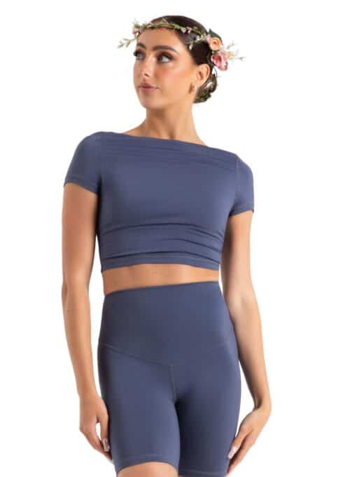Clover Crop Top - Dusty Blue - ADULT