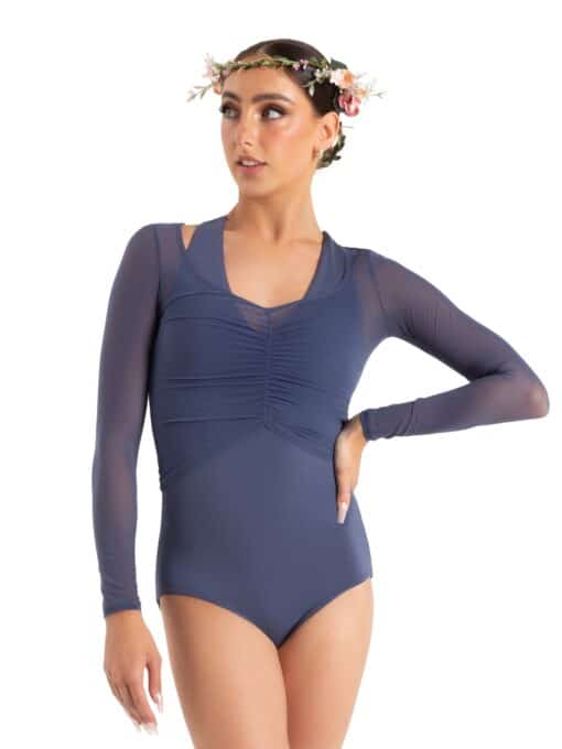 Meadow Mesh Long Sleeve Top - Dusty Blue - ADULT