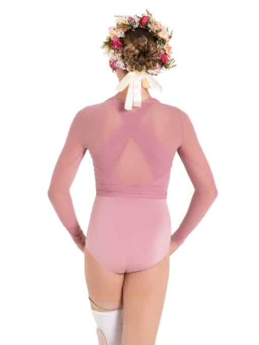 Meadow Mesh Long Sleeve Top - Dusty Pink - CHILD - Image 2