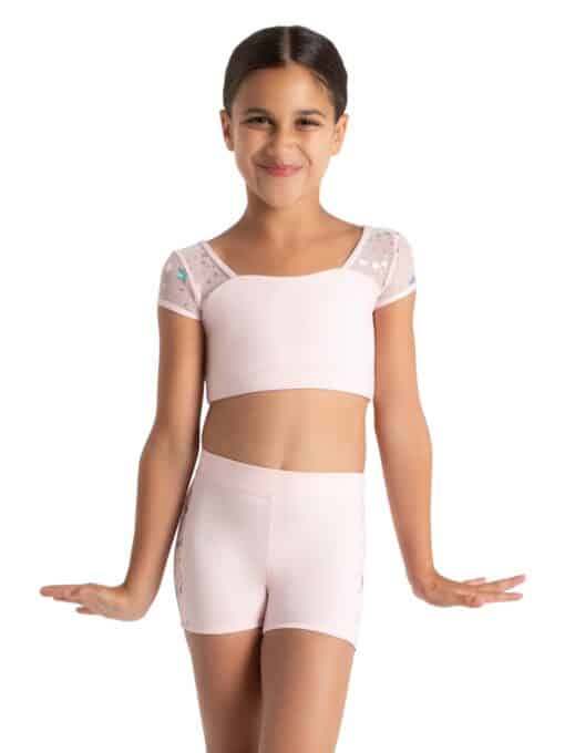 Cosmic Short Sleeve Crop Top - Pink - CHILD