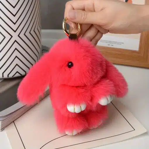 Fluffy Bunny Keyring -Watermelon