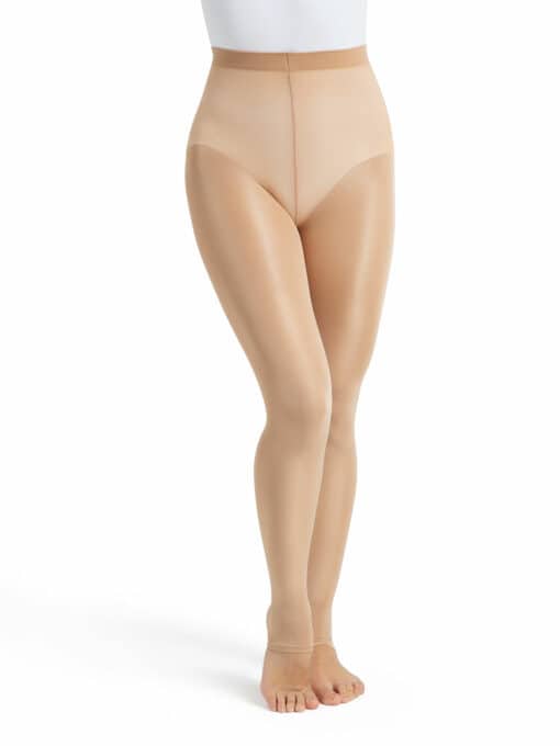 Capezio Ultra Shimmery Stirrup Tights - Caramel - CHILD