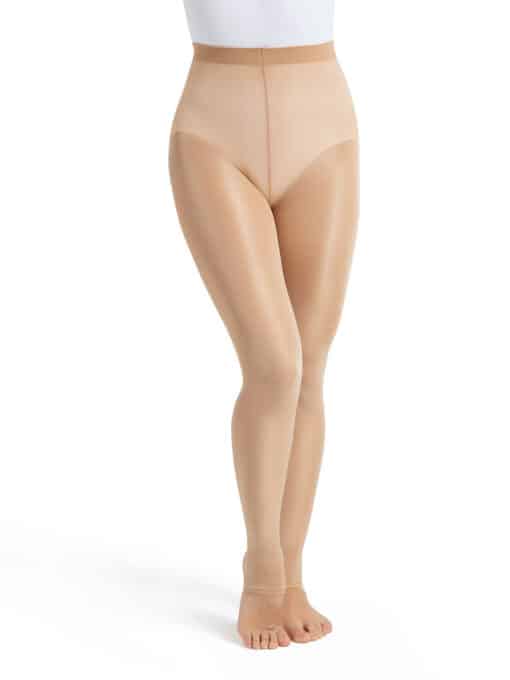 Capezio Ultra Shimmery Stirrup Tights - Caramel - ADULT