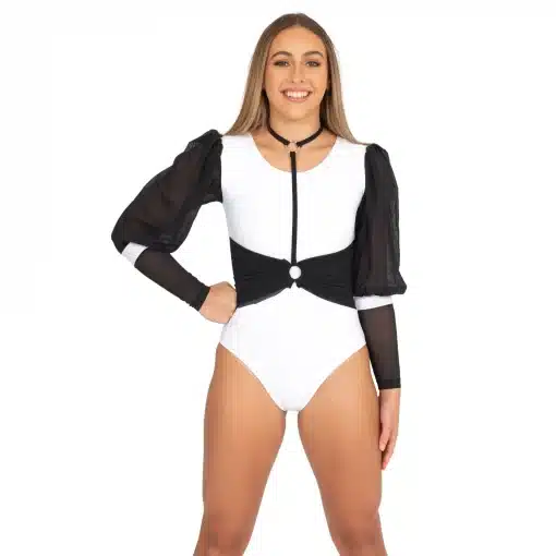 Exile Leotard - White/Black - CHILD
