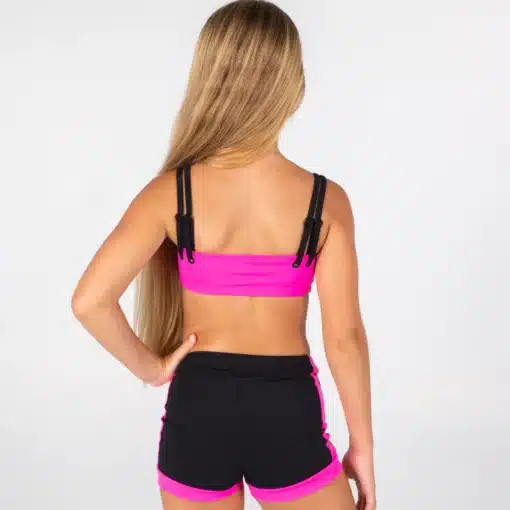 Elite Bike Short - Black/Lippy Pink - CHILD - Image 3