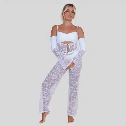 Attitude Lace Pant - White - Image 2