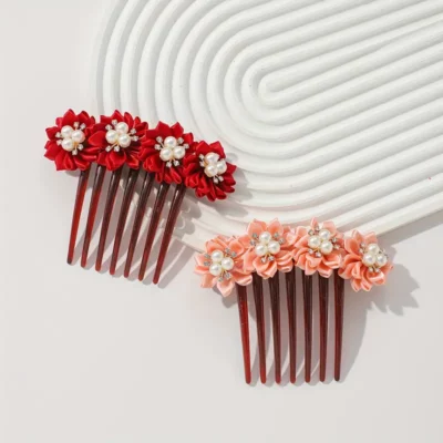 Pearl Flower Hair Combs