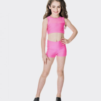 High Waisted Lycra Shorts - Pink - CHILD