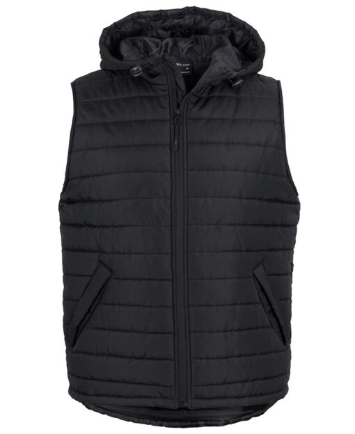 Hooded Puffer Vest - Black - ADULT - Image 2