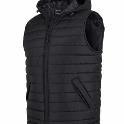 Hooded Puffer Vest - Black - ADULT