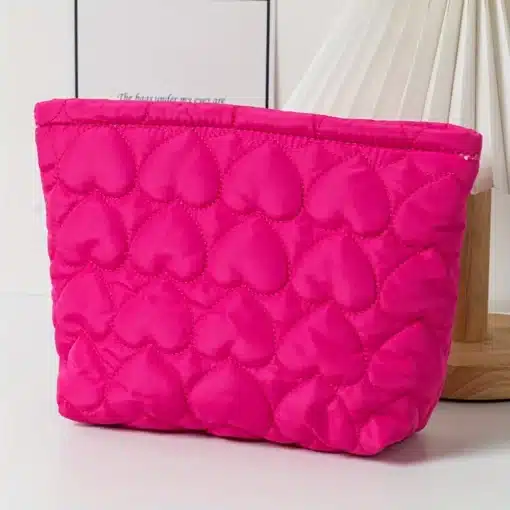 Heart Beauty Bag - Hot Pink