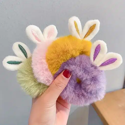 Bunny Ear Fluffy Scrunchie