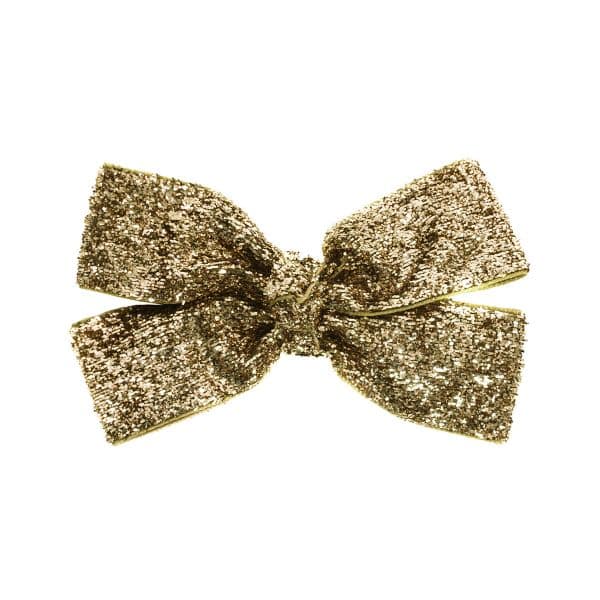 Glitter Hair Bow Gold Spangles Dancewear