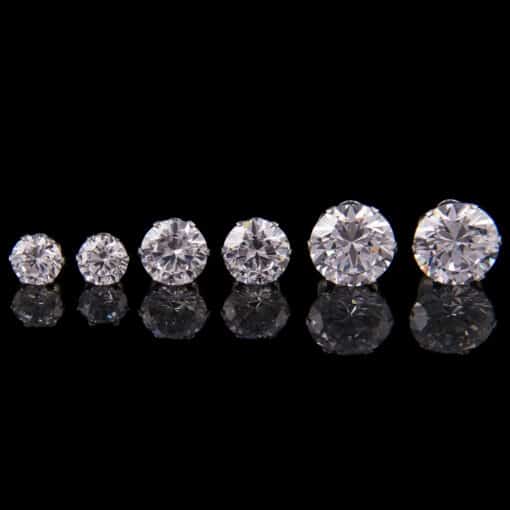 Diamante Stud Earrings- 10mm Large - Image 2