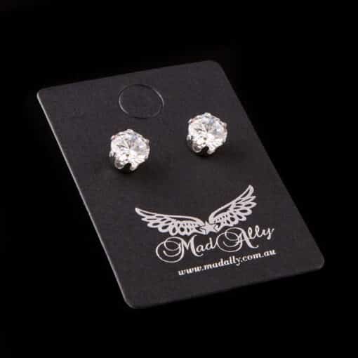 Diamante Stud Earrings- 6mm Small - Image 2