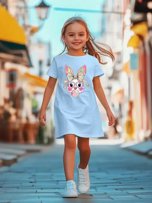 Bunny Bubblegum Dress - Blue