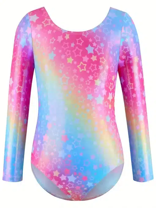 Long Sleeve Leotard - Rainbow Star