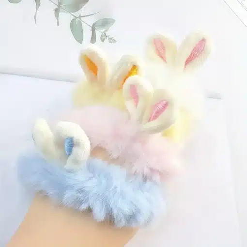 Bunny Ear Fluffy Scrunchie - Image 5