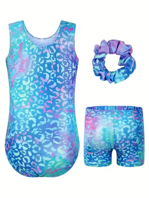 Gym Blue Leopard Leotard Set - 6yrs - Image 2