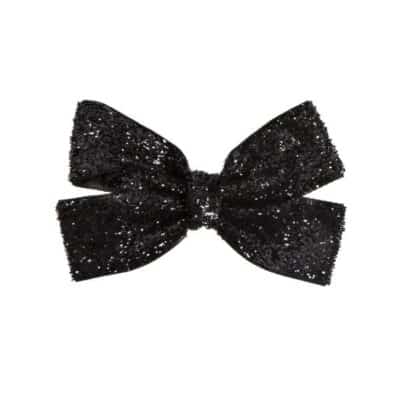 Glitter Hair Bow - Black