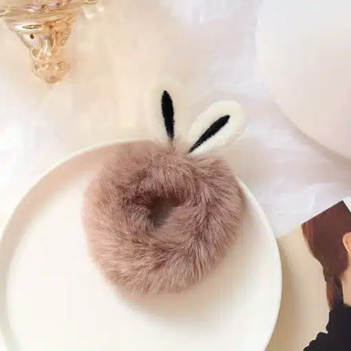 Bunny Ear Fluffy Scrunchie - Image 4