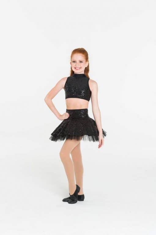 Sequin Skater Skirt - Black - CHILD