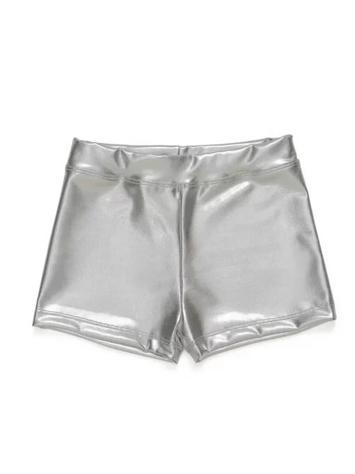 Metallic shorts silver hot sale