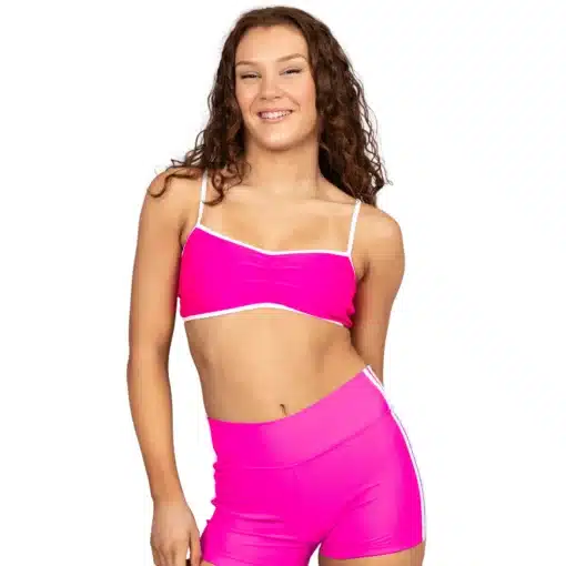 Stride Hot Pant - Neon Pink & White - CH/AD - Image 3