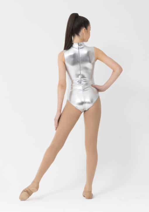 Blaze Leotard - Metallic Silver - CHILD - Image 2