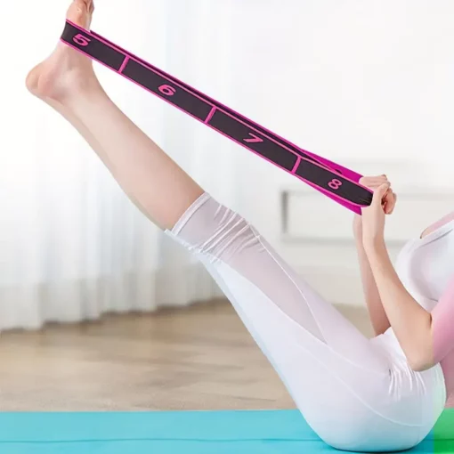 Exercise Stretch Strap - Black/Pink - Image 5