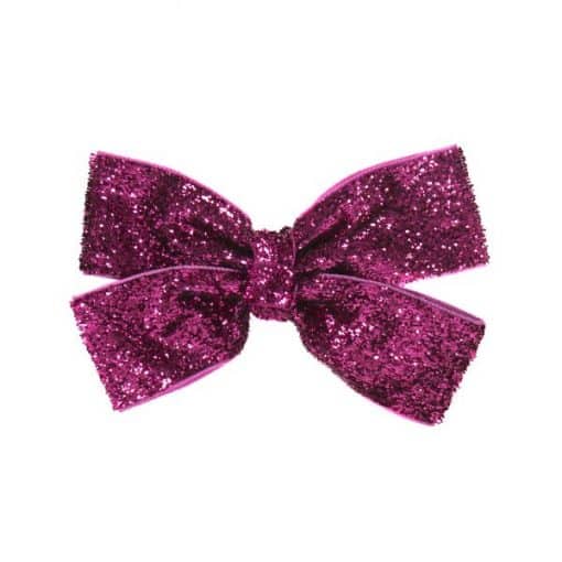 Glitter Hair Bow - Raspberry