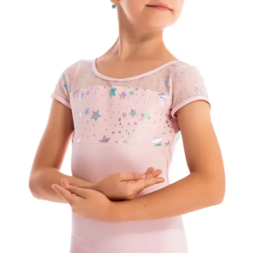 Galaxy Short Sleeve Leotard - Pink - CHILD - Image 2