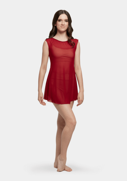 Mesh Slip Dress - Wine - CHILD