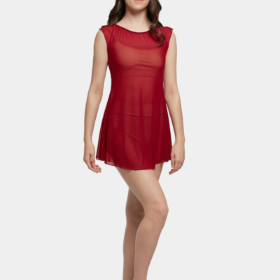 Mesh Slip Dress - Wine - CHILD