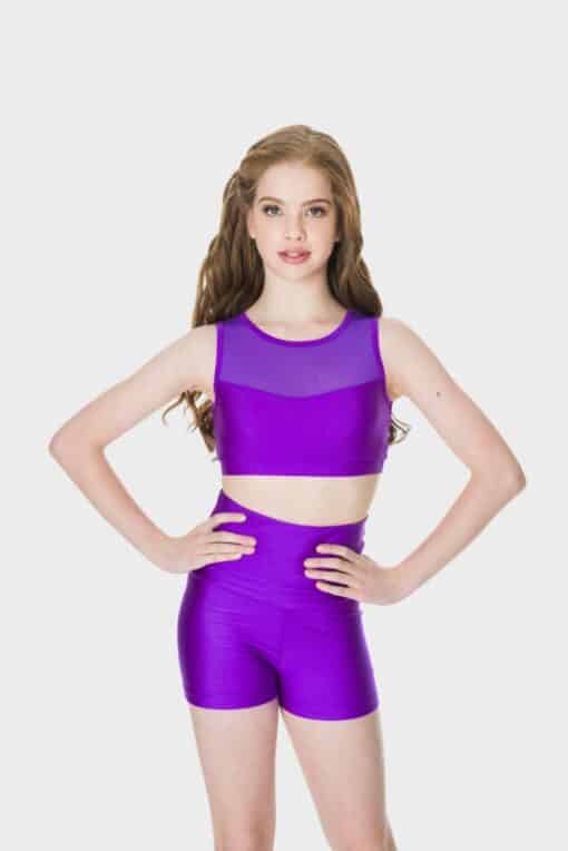 Mesh Crop Top - Purple - CHILD