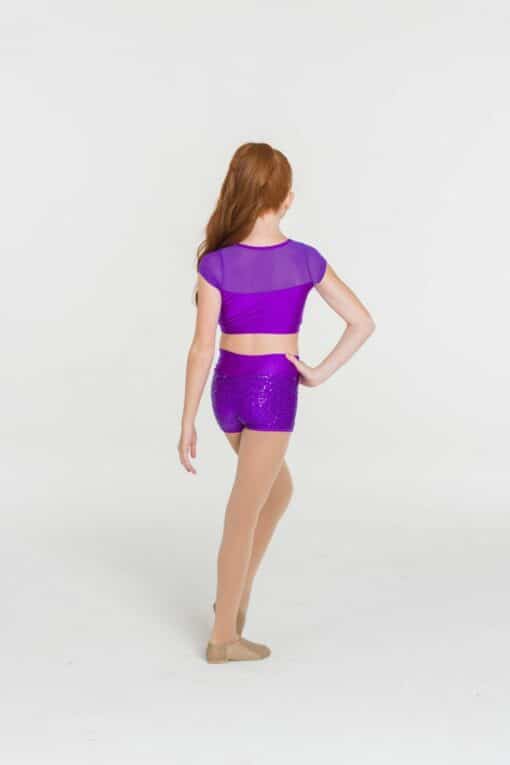 Sequin Attitude Crop Top - Purple - CHILD - Image 2