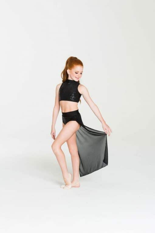Sequin Cabaret Crop Top - Black - ADULT
