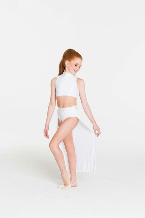 Sequin Cabaret Crop Top - White - CHILD
