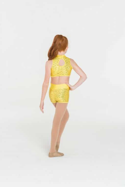 Sequin Cabaret Crop Top - Yellow - CHILD - Image 2