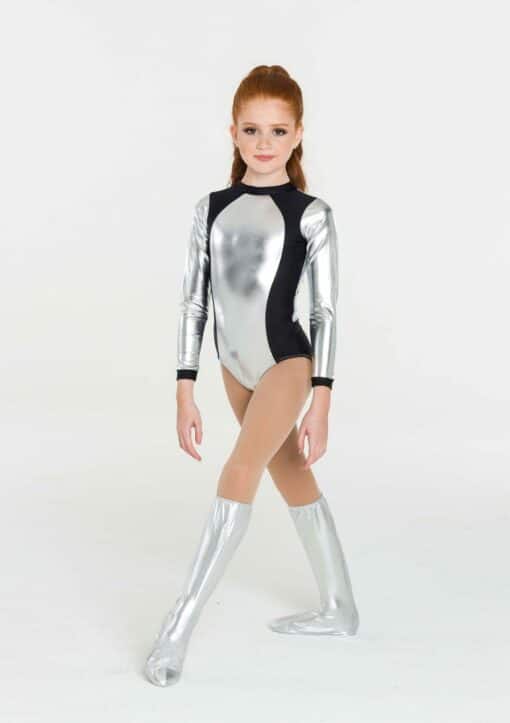 Metallic Warrior Leotard - Silver - CHILD