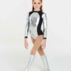 Metallic Warrior Leotard - Silver - ADULT